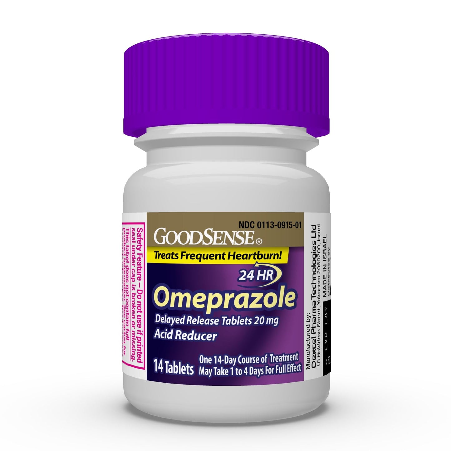 GoodSense Omeprazole Delayed Release Tablets 20 mg, Stomach Acid Reducer for Frequent Heartburn Treatment, 42 Count - dailyvitalstore