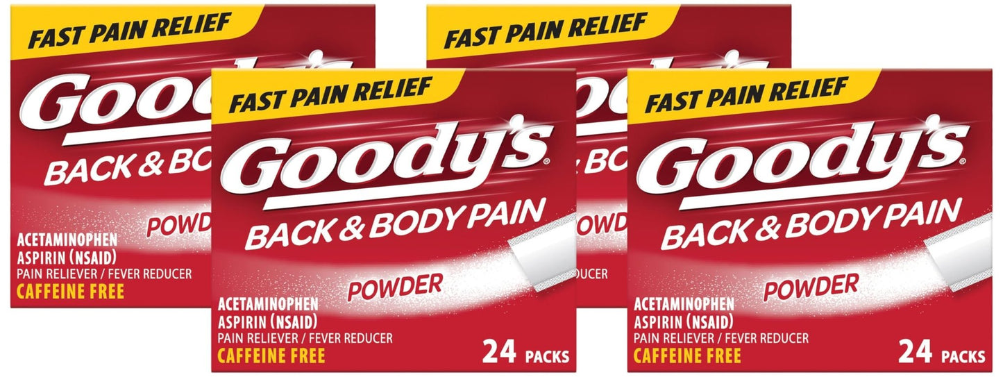 Goody's Back and Body Pain Relief Powder, 24 ct (Pack of 4) - dailyvitalstore