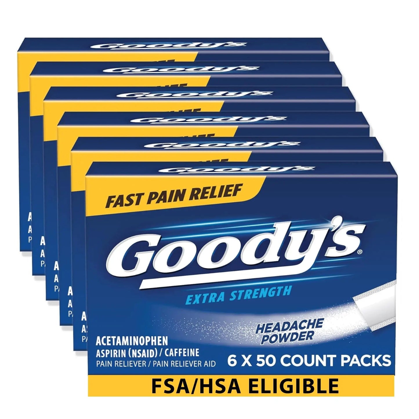 Goody's Extra Strength Headache Powders 50 ea (Pack of 6) - dailyvitalstore