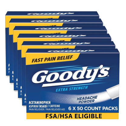 Goody's Extra Strength Headache Powders 50 ea (Pack of 6) - dailyvitalstore
