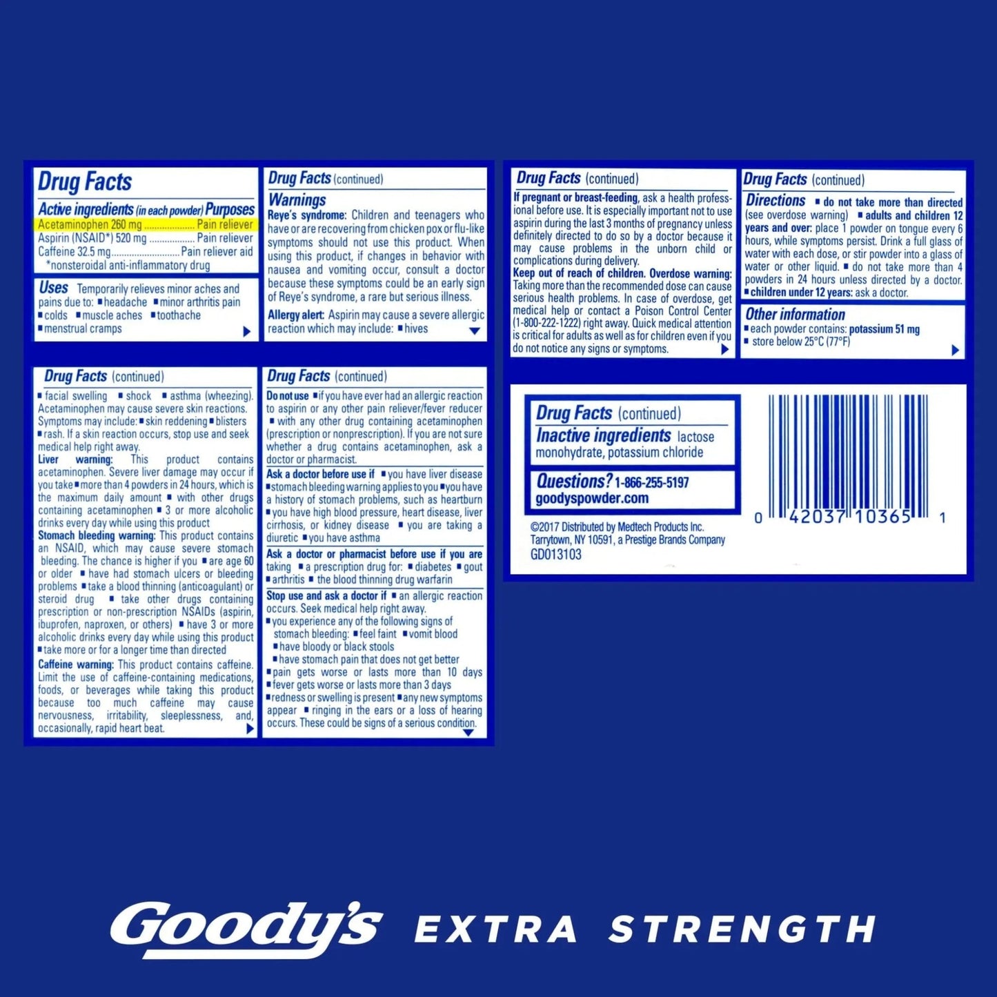 Goody's Extra Strength Headache Powders 50 ea (Pack of 6) - dailyvitalstore