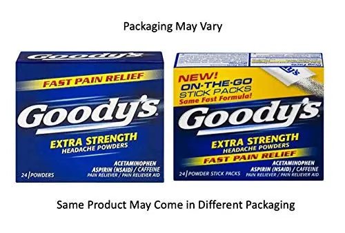 Goody's Extra Strength Powders | Fast Pain Relief | Aspirin & Caffeine | 24 Count - dailyvitalstore
