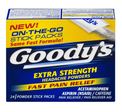 Goody's Extra Strength Powders | Fast Pain Relief | Aspirin & Caffeine | 24 Count - dailyvitalstore