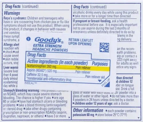 Goody's Extra Strength Powders | Fast Pain Relief | Aspirin & Caffeine | 24 Count - dailyvitalstore