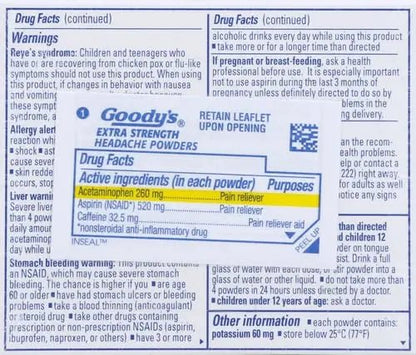 Goody's Extra Strength Powders | Fast Pain Relief | Aspirin & Caffeine | 24 Count - dailyvitalstore