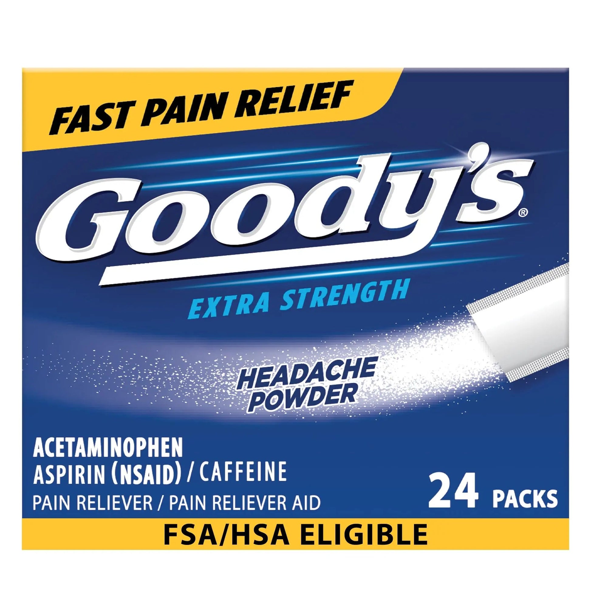 Goody’s Headache Powder Extra Strength Pain Relief, Triple Action Headache Relief with Aspirin, Acetaminophen & Caffeine, 24 Count - dailyvitalstore