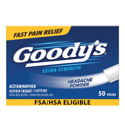 Goody's Pain Relief Powders, Extra Strength Headache Powder, 50 ct (Pack of 1) - dailyvitalstore