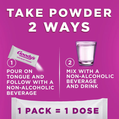 Goody's Pain Relief Powders, Extra Strength Headache Powder Mixed Fruit Blast, 24 ct (Pack of 1) - dailyvitalstore