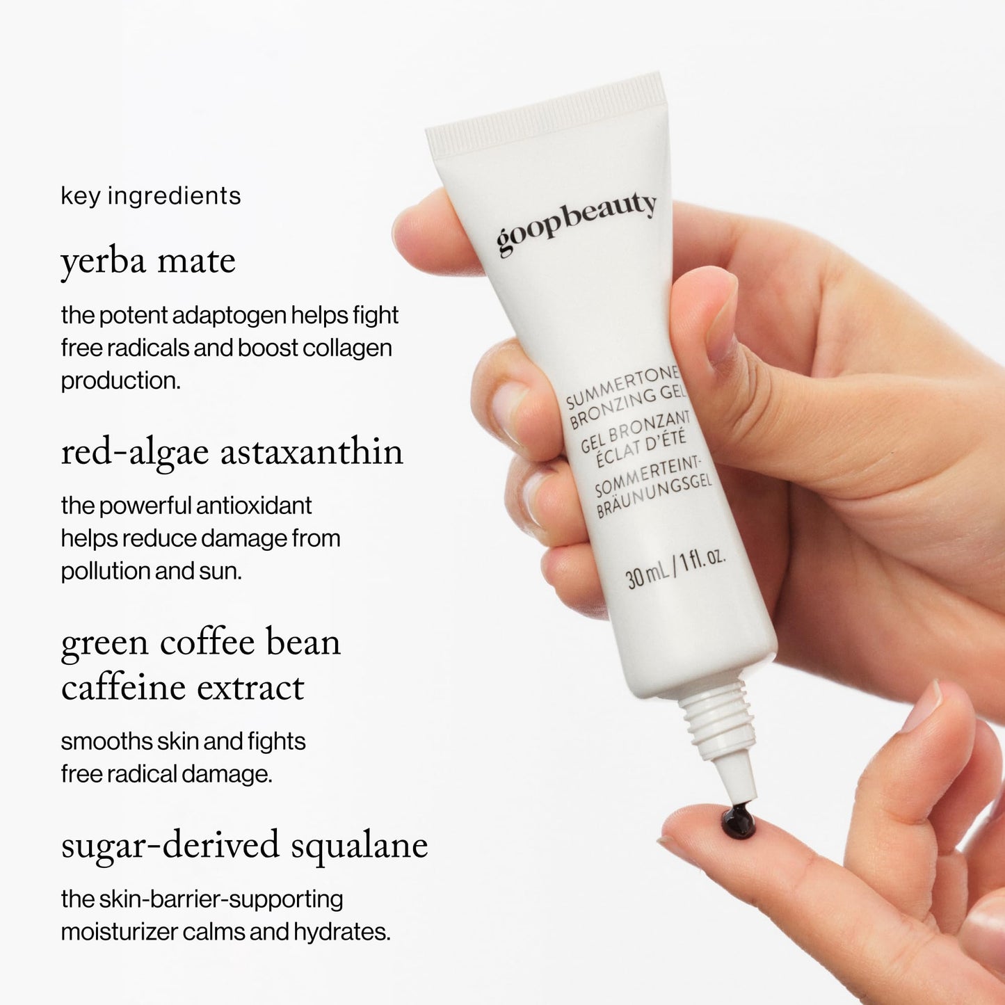 goop Beauty Summertone Bronzing Gel | Hydrating Skin Tint for a Sun-Kissed Glow | Vitamin E & Red Algae Astaxanthin | 1 fl oz - dailyvitalstore