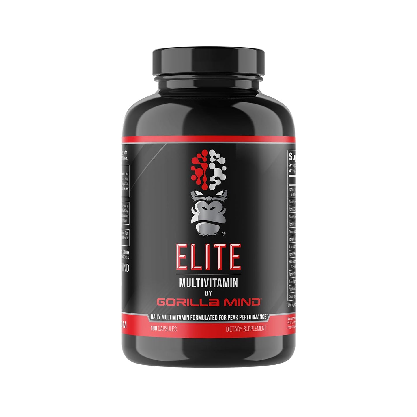 Gorilla Mind Elite Multi-Vitamin (180 Capsules) – Daily Multivitamin Formulated for Peak Performance | 27 Nutrients to Backfill Micronutrient Shortcomings - dailyvitalstore