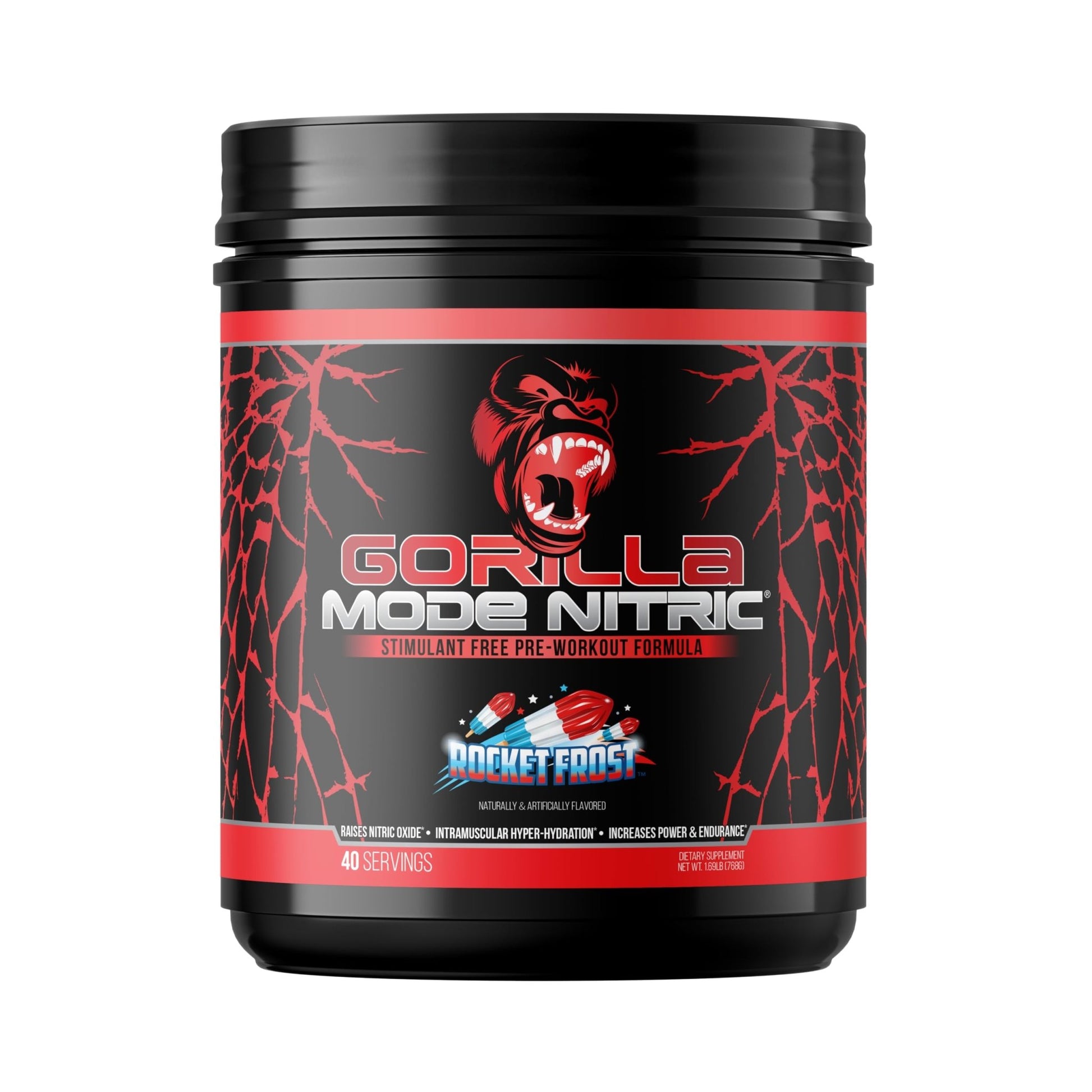 Gorilla Mode Nitric Upgraded Stimulant Free Pre-Workout – Best Tasting and Most Effective Stimulant Free Pre-Workout/Massive Pumps · Vasodilation · Power / 768 Grams (Rocket Frost) - dailyvitalstore