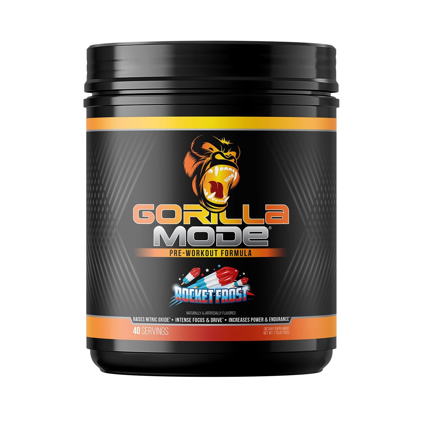 Gorilla Mode Pre Workout - Massive Pumps · Laser Focus · Energy · Power - L-Citrulline, Creatine, L-Tyrosine, Betaine, Hydroprime®, Alpha-GPC, 400mg Caffeine, Huperzine A - 792g (Rocket Frost) - dailyvitalstore