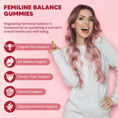 GORNVB Premium Feminine Balance Gummies for Women, Support pH Balance & Vaginal Probiotics Health Gummies with Cranberry Pineapple Powder, D-Mannose, Sugar Free, Gluten Free, Vegan - dailyvitalstore