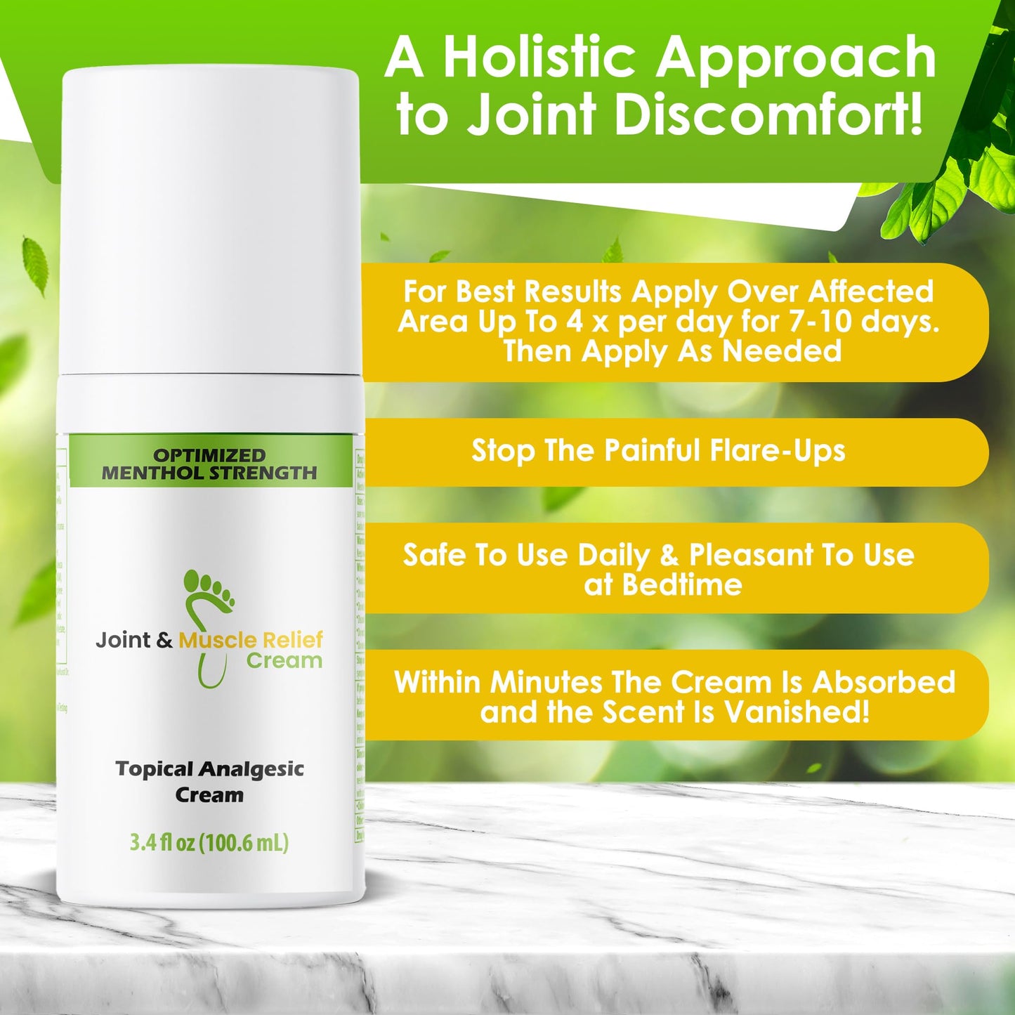 Gout and You Extra Strength Optimized Menthol Joint Discomfort Relief Cream for Joint Flare-Ups, Tendon, Muscle Ache - Fast Acting Joint Discomfort Relieving Rub with 19 Ingredients - dailyvitalstore