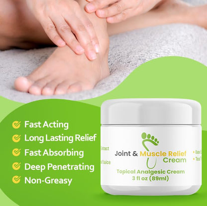 Gout and You Joint & Muscle Relief Cream - Fast Acting Joint Discomfort and Muscle Ache Relieving Rub with Arnica/Ilex Leaf Extract, Aloe Vera and Tea Tree Oil - dailyvitalstore