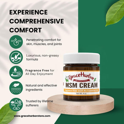Grace Harbor MSM Cream – Variety 3 Pack – Daily Skin, Joint and Muscle Rub – Best Goat Milk Unscented Baby Lotion for Severly Dry Skin – Therapeutic Essential Oils and Fragrance Free – 4 oz - dailyvitalstore