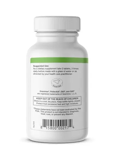 Graminex PollenAid Prostate Supplement: All Natural Prostate Support for Bladder Control & Urinary Tract Health, Rye Pollen Extract Made in USA, 200 Tablets - dailyvitalstore