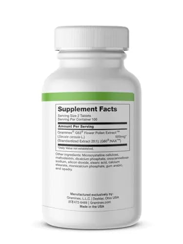 Graminex PollenAid Prostate Supplement: All Natural Prostate Support for Bladder Control & Urinary Tract Health, Rye Pollen Extract Made in USA, 200 Tablets - dailyvitalstore
