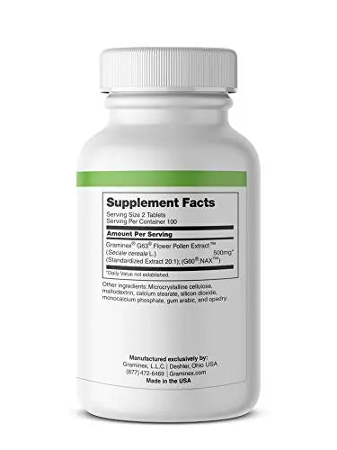 Graminex PollenAid Prostate Supplement: All Natural Prostate Support for Bladder Control & Urinary Tract Health, Rye Pollen Extract Made in USA, 200 Tablets - dailyvitalstore