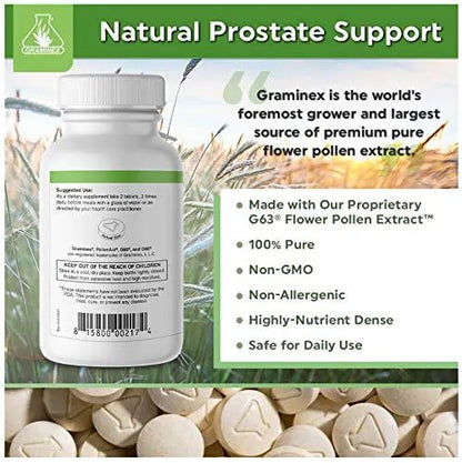 Graminex PollenAid Prostate Supplement: All Natural Prostate Support for Bladder Control & Urinary Tract Health, Rye Pollen Extract Made in USA, 200 Tablets - dailyvitalstore