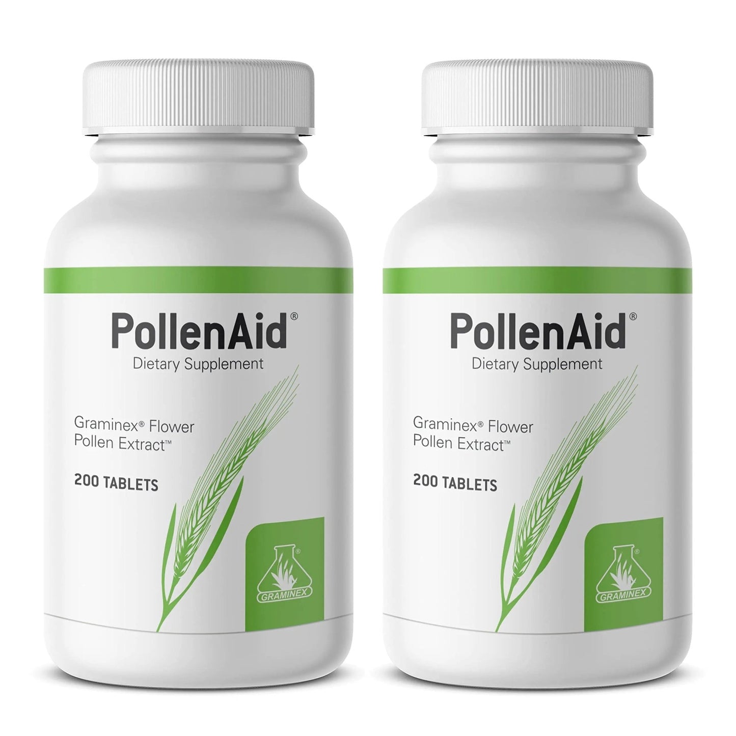 Graminex PollenAid Prostate Supplement: All Natural Prostate Support for Bladder Control & Urinary Tract Health, Rye Pollen Extract Made in USA, 200 Tablets (Pack of 2) - dailyvitalstore