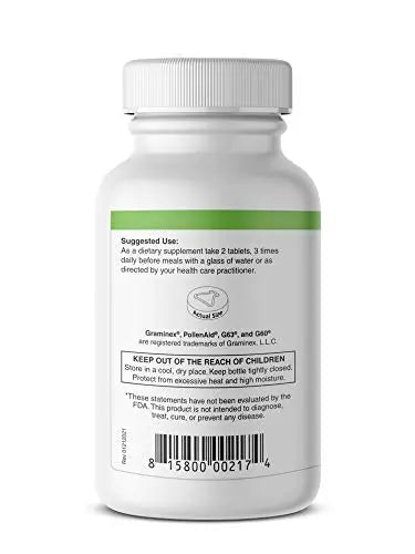 Graminex PollenAid Prostate Supplement: All Natural Prostate Support for Bladder Control & Urinary Tract Health, Rye Pollen Extract Made in USA, 200 Tablets (Pack of 2) - dailyvitalstore