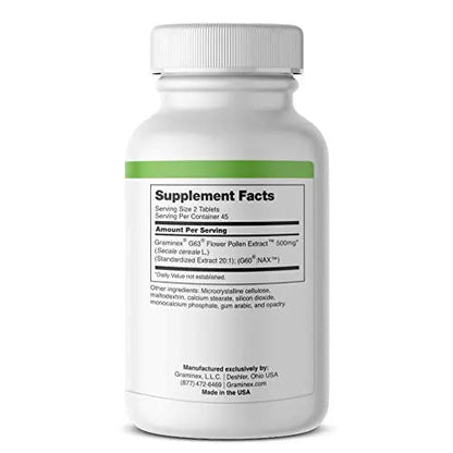 Graminex PollenAid Prostate Supplement: All Natural Prostate Support for Bladder Control & Urinary Tract Health, Rye Pollen Extract Made in USA, 90 Tablets (Pack of 2) - dailyvitalstore