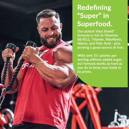 Granite Nutrition Vital Shield - USDA Organic Superfood Greens with Mushrooms & Tart Cherry – Supports Energy, Immune Function & Digestive Health – Lemon Lime Flavor (30 Servings) - dailyvitalstore