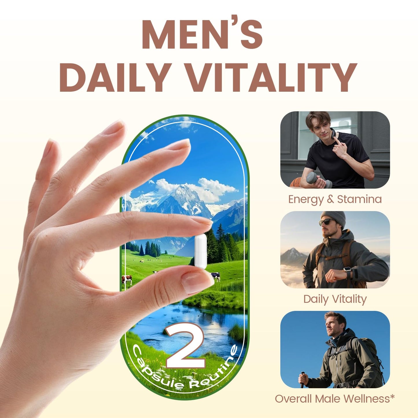 Grass Fed Beef Organ Supplement for Men - Beef Liver Capsules,Pasture Raised Beef Organs with Heart, Liver, Kidney, Spleen, Testicle & Prostate, Zinc, Selenium, Vitamin D3, Ginseng, Cordyceps - dailyvitalstore