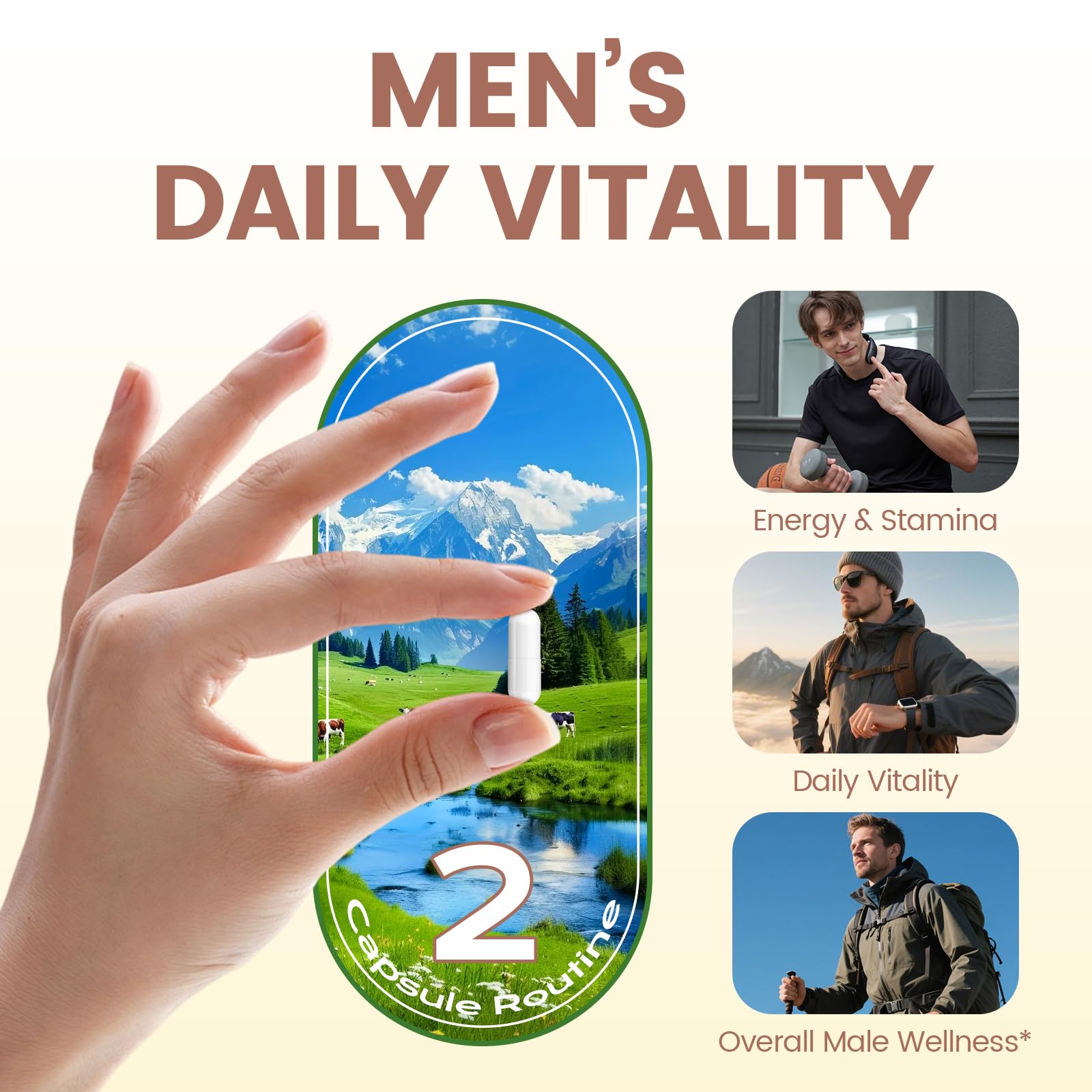 Grass Fed Beef Organ Supplement for Men - Beef Liver Capsules,Pasture Raised Beef Organs with Heart, Liver, Kidney, Spleen, Testicle & Prostate, Zinc, Selenium, Vitamin D3, Ginseng, Cordyceps - dailyvitalstore