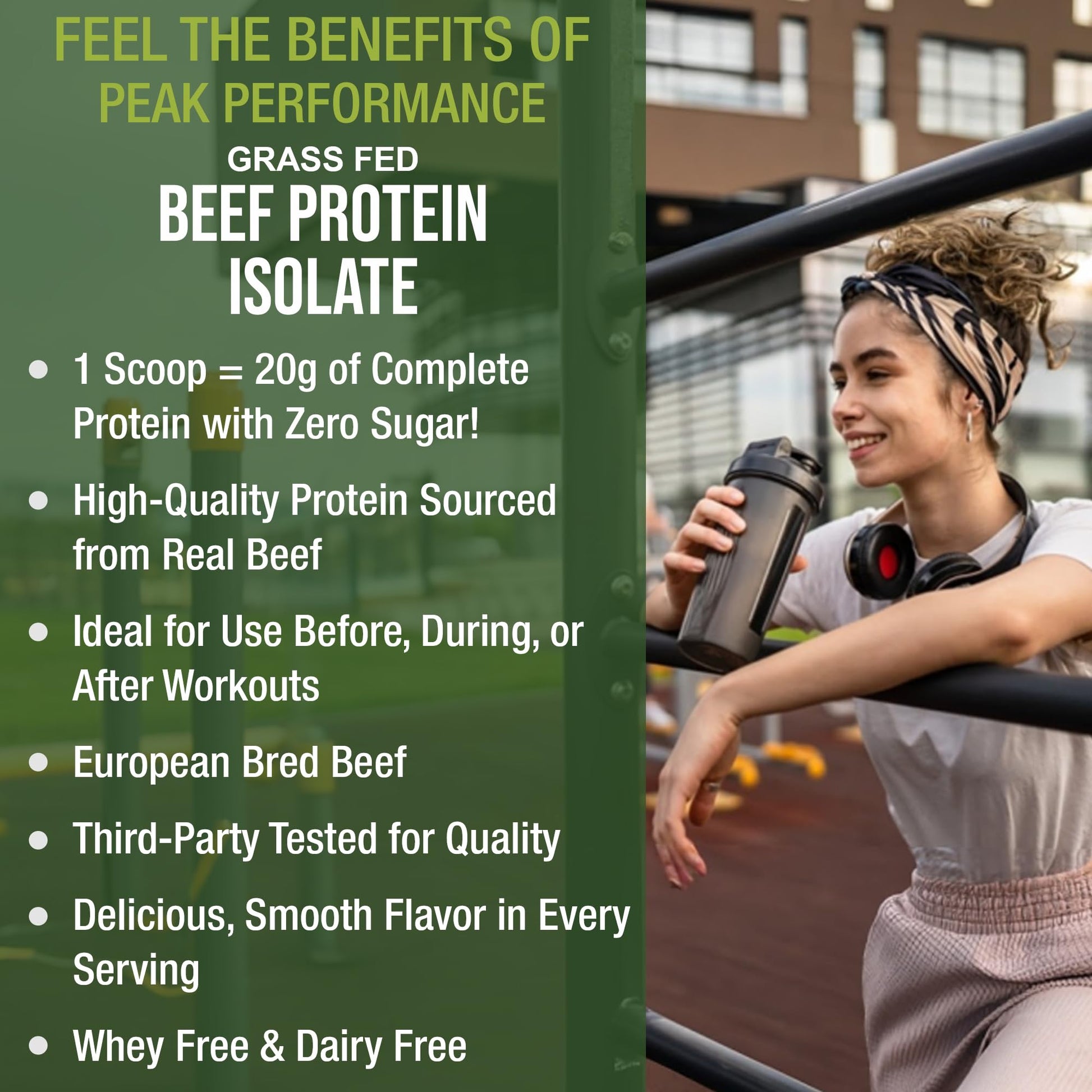 Grass Fed Beef Protein Powder - Lactose Free Great Tasting Beef Protein Isolate. Complete Animal Based Non Dairy Paleo Carnivore Supplement for Prime Muscle Building. No Whey. Unflavored - dailyvitalstore