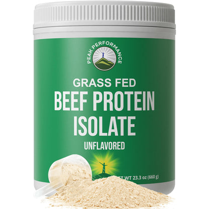 Grass Fed Beef Protein Powder - Lactose Free Great Tasting Beef Protein Isolate. Complete Animal Based Non Dairy Paleo Carnivore Supplement for Prime Muscle Building. No Whey. Unflavored - dailyvitalstore