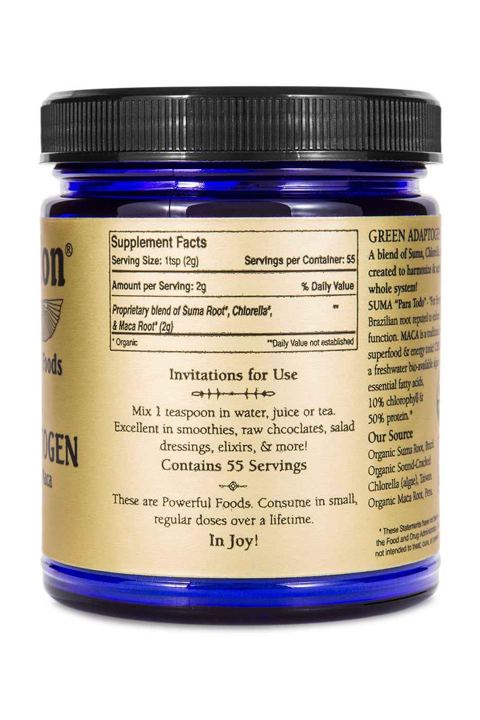 Green Adaptogen Superfood Powder | Organic Maca, Suma Root & Chlorella Blend | Plant Based Adaptogenic Herbal Supplement | Nutrient Rich Greens Powder for Smoothies & Daily Wellness | Non-GMO | 111g - dailyvitalstore