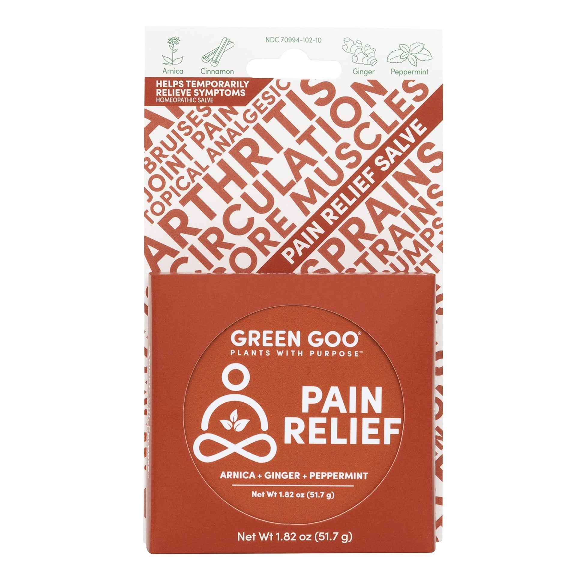 Green Goo Natural Skin Care Salve, Pain Relief with Arnica,1.82 Ounce Large Tin - dailyvitalstore