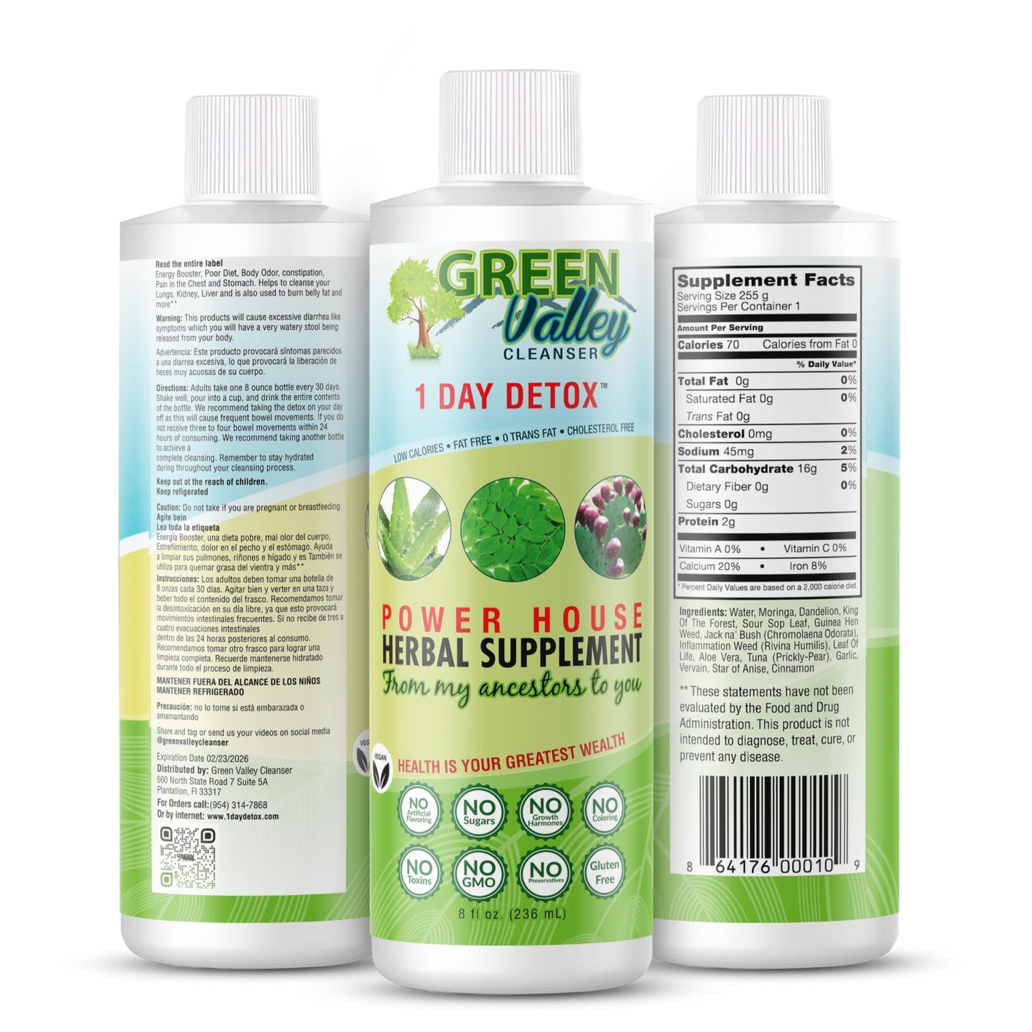 Green Valley Cleanser – Natural Herbal Colon Cleanse Detox Supplement | Supports Digestion, Bloating Relief & Regularity | 8 oz Liquid - dailyvitalstore