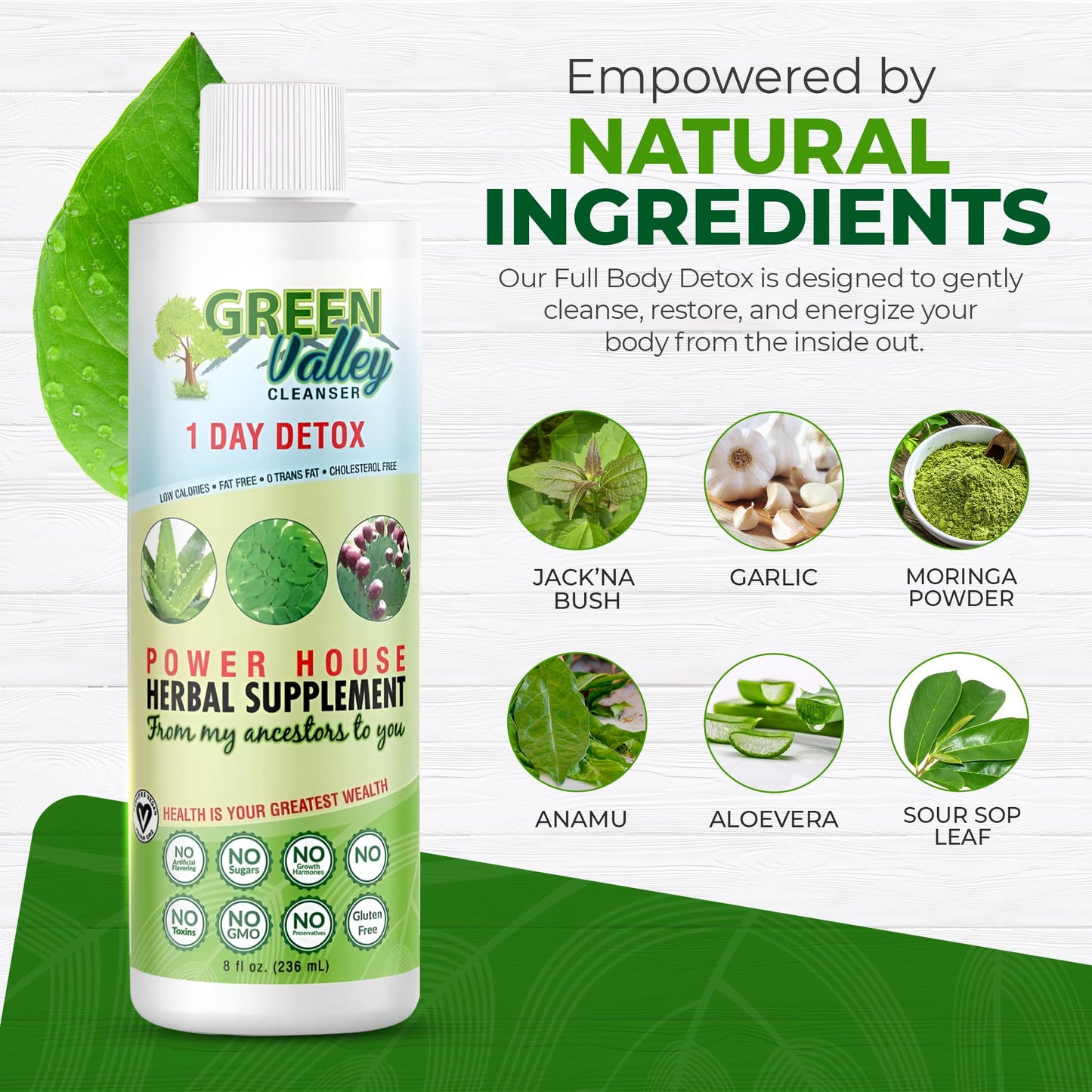 Green Valley Cleanser – Natural Herbal Colon Cleanse Detox Supplement | Supports Digestion, Bloating Relief & Regularity | 8 oz Liquid - dailyvitalstore