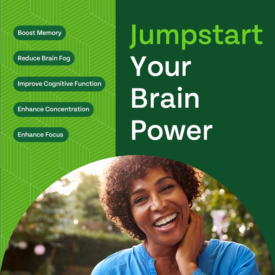 GREEN VALLEY NATURALS - Advanced Brain Power - Supports Healthy, Normal Brain Function, Focus and Concentration, clinically formulated to Support Healthy Brain Clarity. (1 Bottle, 60, Count) - dailyvitalstore