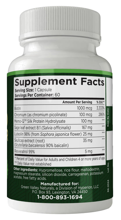 GREEN VALLEY NATURALS - Advanced Brain Power - Supports Healthy, Normal Brain Function, Focus and Concentration, clinically formulated to Support Healthy Brain Clarity. (1 Bottle, 60, Count) - dailyvitalstore