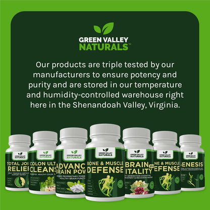 Green Valley Naturals Bone & Muscle Defense Supplement – Bone Health, Muscle Support & Joint Mobility Formula with MyHMB, Magnesium, Vitamin D3 & L-Carnitine for Daily Wellness, 60 Capsules - dailyvitalstore