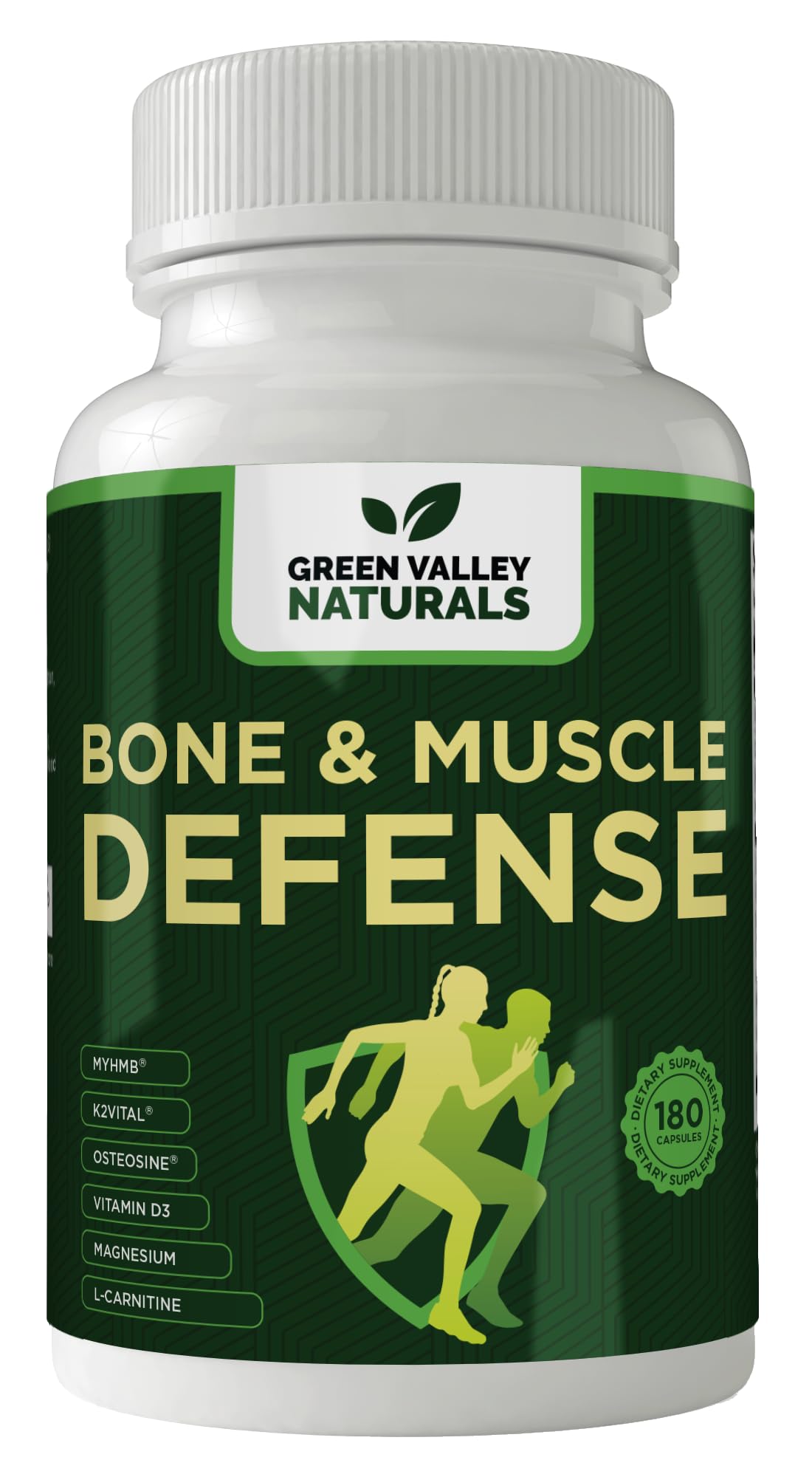 Green Valley Naturals Bone & Muscle Defense Supplement – Bone Health, Muscle Support & Joint Mobility Formula with MyHMB, Magnesium, Vitamin D3 & L-Carnitine for Daily Wellness, 60 Capsules - dailyvitalstore