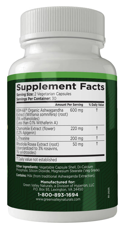 GREEN VALLEY NATURALS My Sleep Miracle Vegan Sleep Support Supplement | Melatonin-Free Formula | Ashwagandha, Chamomile & L-Theanine | Promotes Calm, Relaxation & Restful Sleep | 60 Capsules - dailyvitalstore