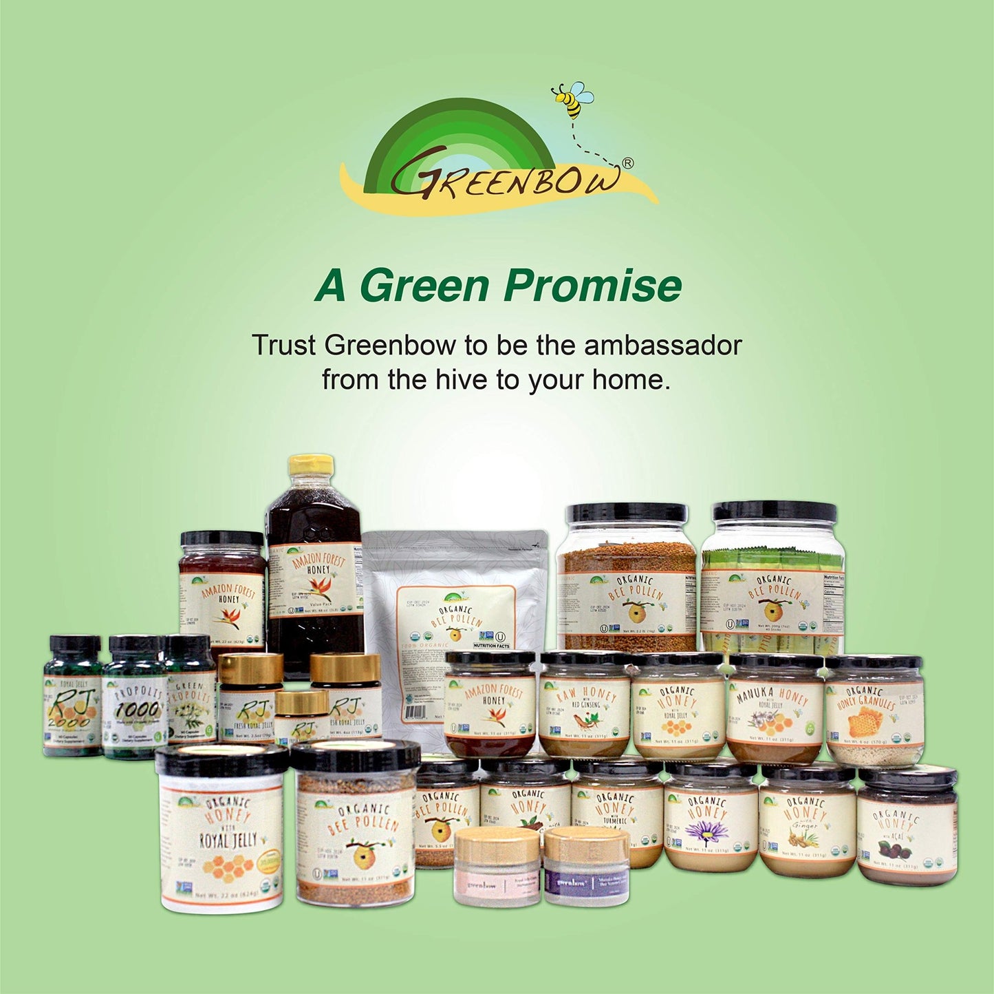 Greenbow Organic Bee Pollen - 100% USDA Certified Organic, Non-GMO, Halal, Kosher Certified, Pure & Natural Bee Pollen - Superfood Packed with Proteins - dailyvitalstore