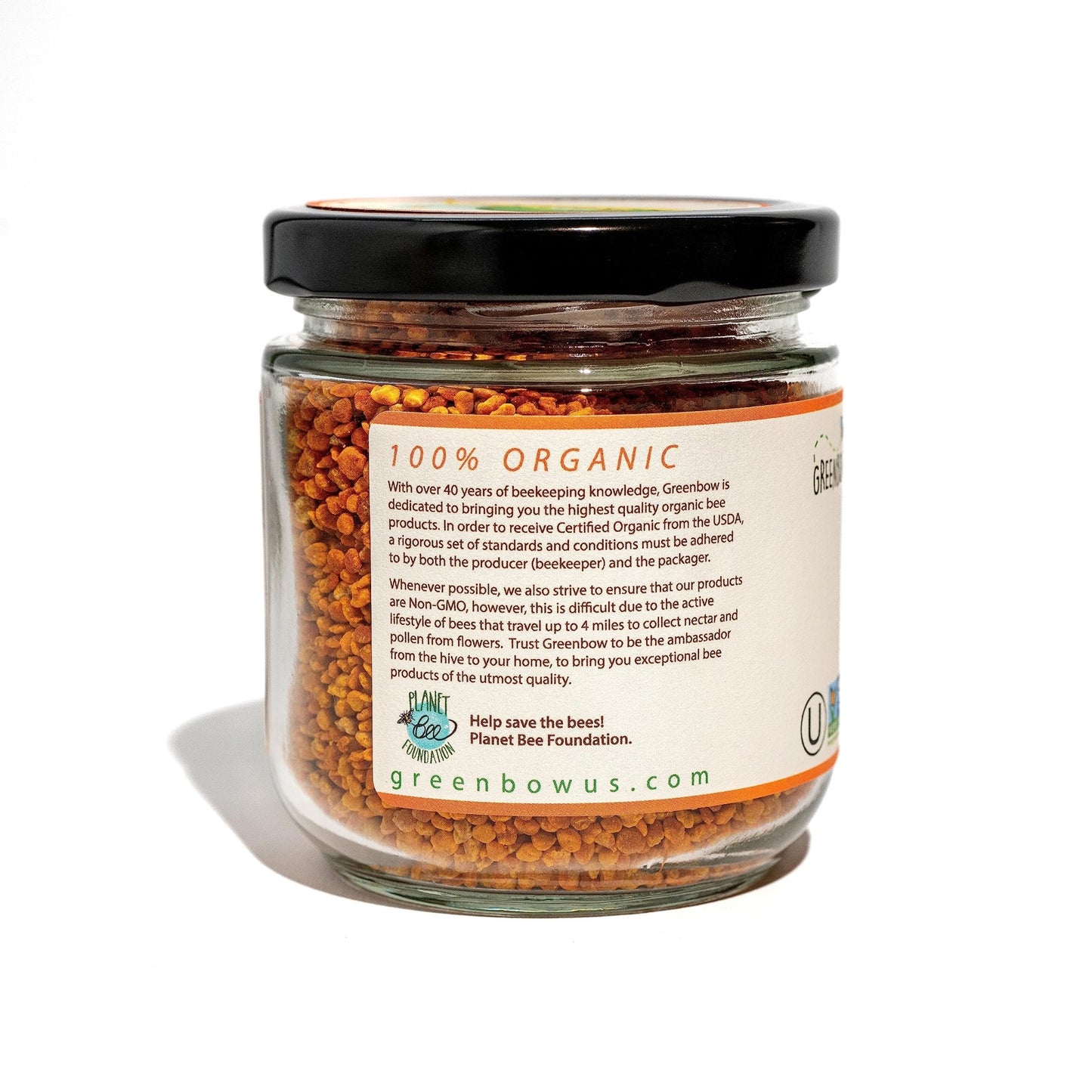 Greenbow Organic Bee Pollen - 100% USDA Certified Organic, Non-GMO, Halal, Kosher Certified, Pure & Natural Bee Pollen - Superfood Packed with Proteins - dailyvitalstore