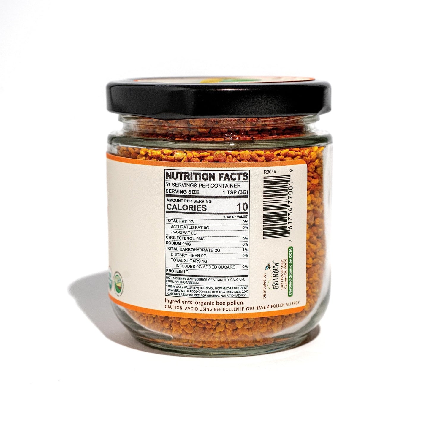 Greenbow Organic Bee Pollen - 100% USDA Certified Organic, Non-GMO, Halal, Kosher Certified, Pure & Natural Bee Pollen - Superfood Packed with Proteins - dailyvitalstore