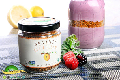 Greenbow Organic Bee Pollen - 100% USDA Certified Organic, Non-GMO, Halal, Kosher Certified, Pure & Natural Bee Pollen - Superfood Packed with Proteins - dailyvitalstore