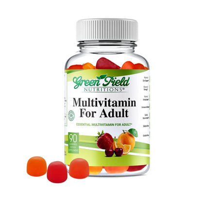 Greenfield Nutritions Halal Multivitamins for Adults | 90 Halal Vitamins for Women & Men | All Essential Gelatin Free Halal Gummy Vitamin, Mineral - dailyvitalstore