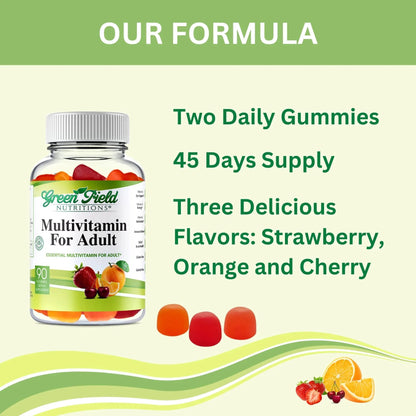 Greenfield Nutritions Halal Multivitamins for Adults | 90 Halal Vitamins for Women & Men | All Essential Gelatin Free Halal Gummy Vitamin, Mineral - dailyvitalstore
