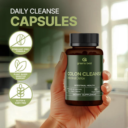 GREEN'S BEST Colon Cleanse Capsules – Advanced Digestive Support & Natural Detox – with Probiotics, Senna, Aloe Ferox & Fiber - dailyvitalstore