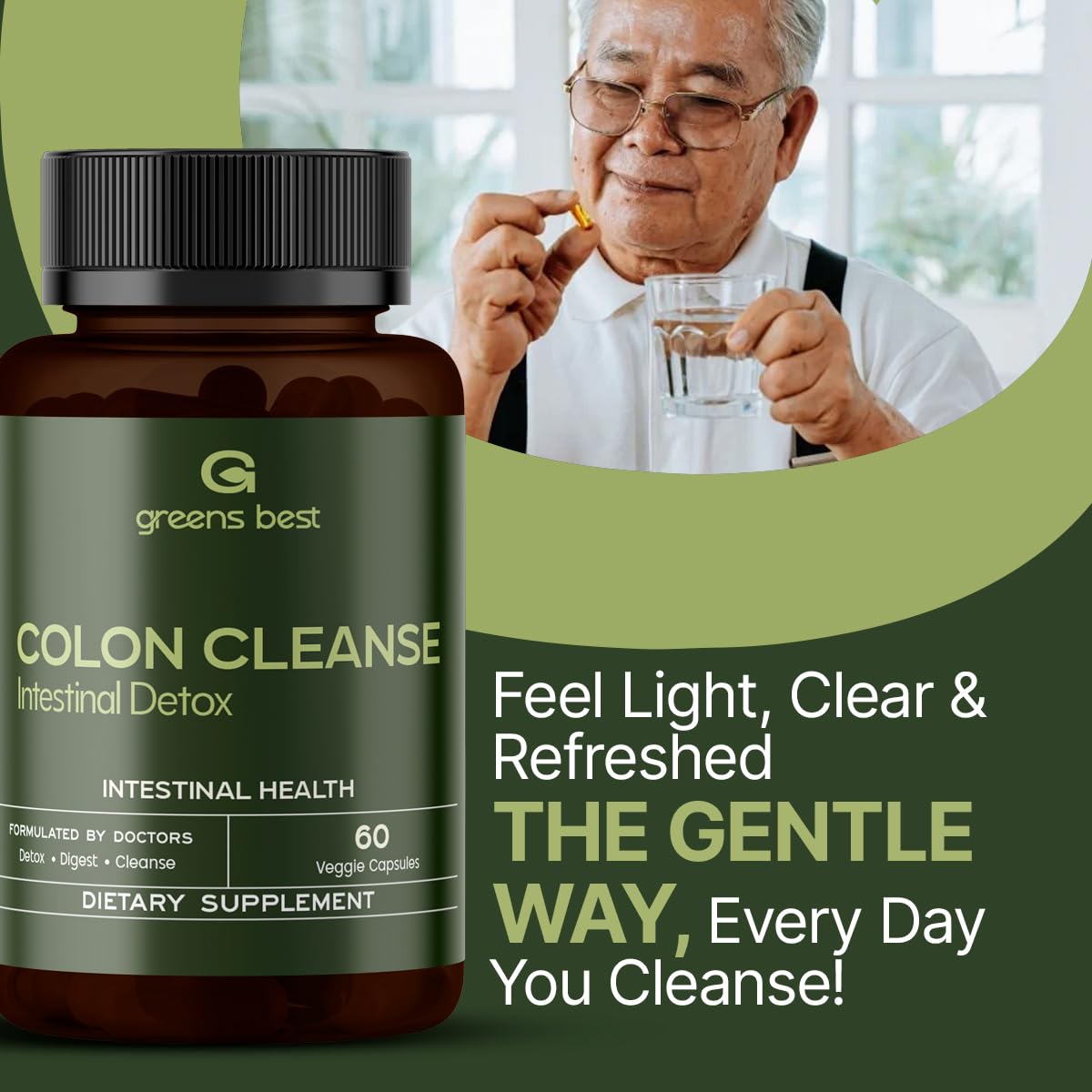 GREEN'S BEST Colon Cleanse Capsules – Advanced Digestive Support & Natural Detox – with Probiotics, Senna, Aloe Ferox & Fiber - dailyvitalstore