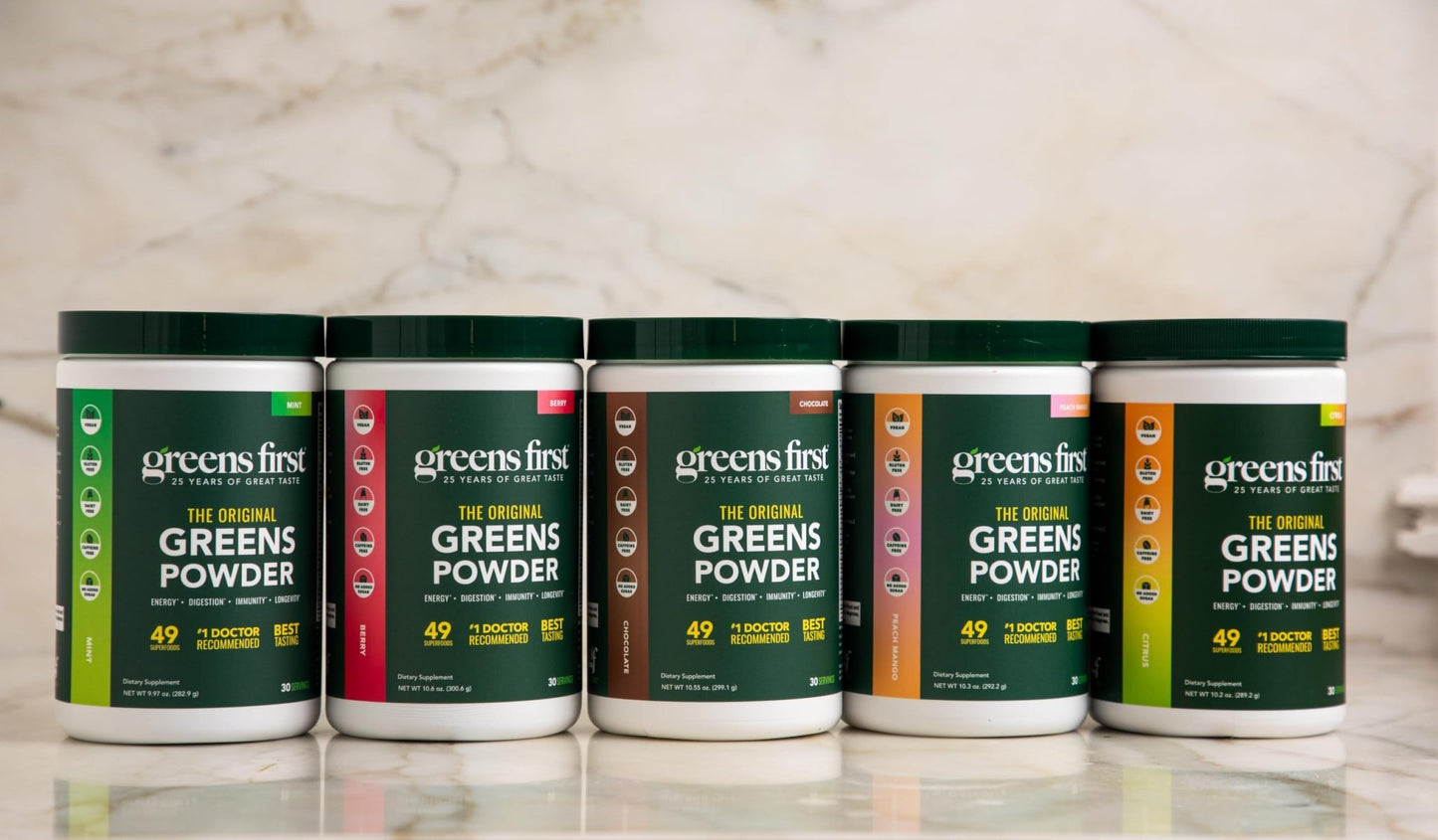 Greens First Original Greens Powder - 49 Superfoods - Organic Fruits & Veggies - Prebiotics, Probiotics & Digestive Enzymes - Antioxidant Smoothie - Dairy Free, Vegan & Non-GMO (Mint, 30 Servings) - dailyvitalstore